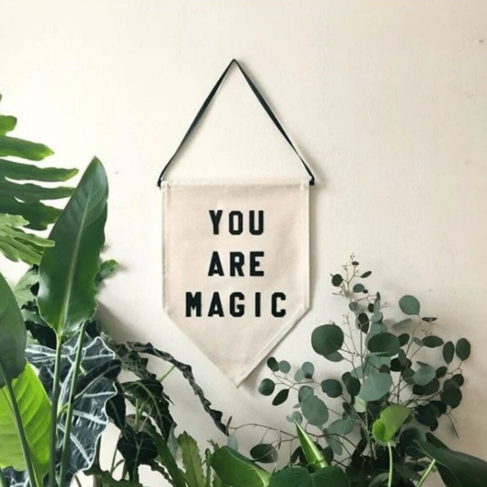 rayo & honey YOU ARE MAGIC canvas pennant